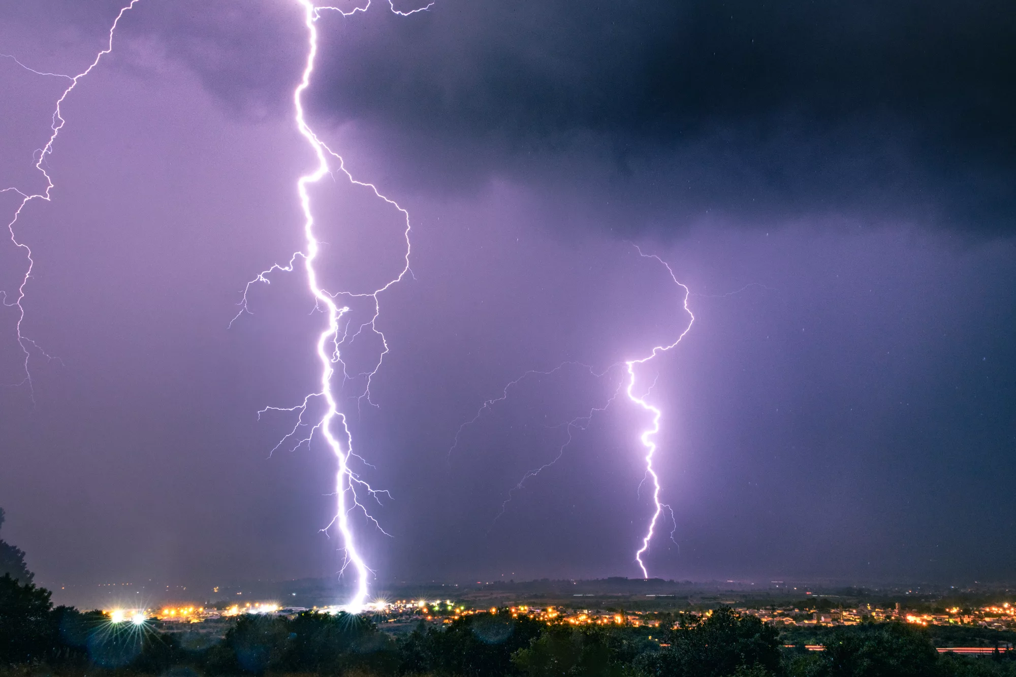 Impacts de foudre sur Gigean © Florian Ambrosino